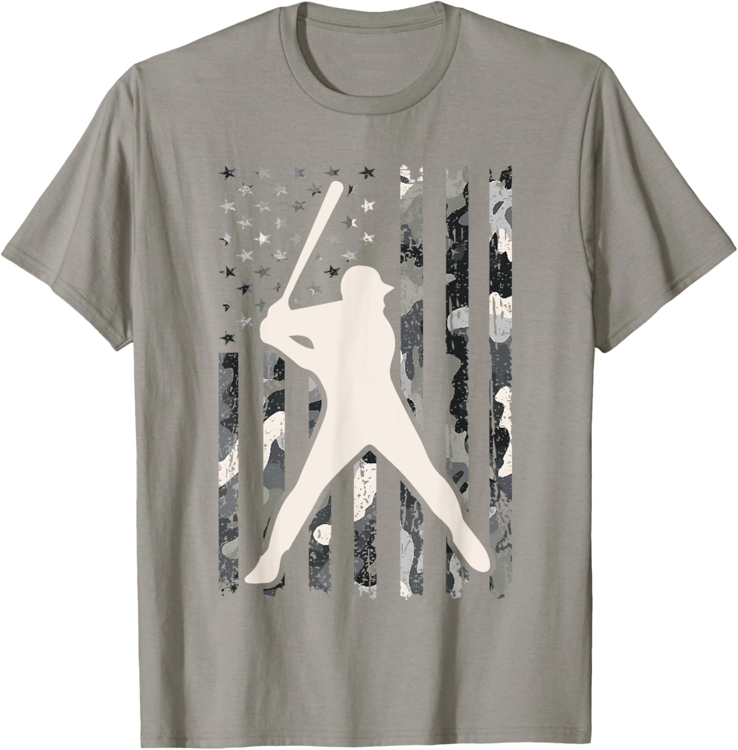 Vintage Baseball USA Flag Camo T-Shirt for Men and Women - 7