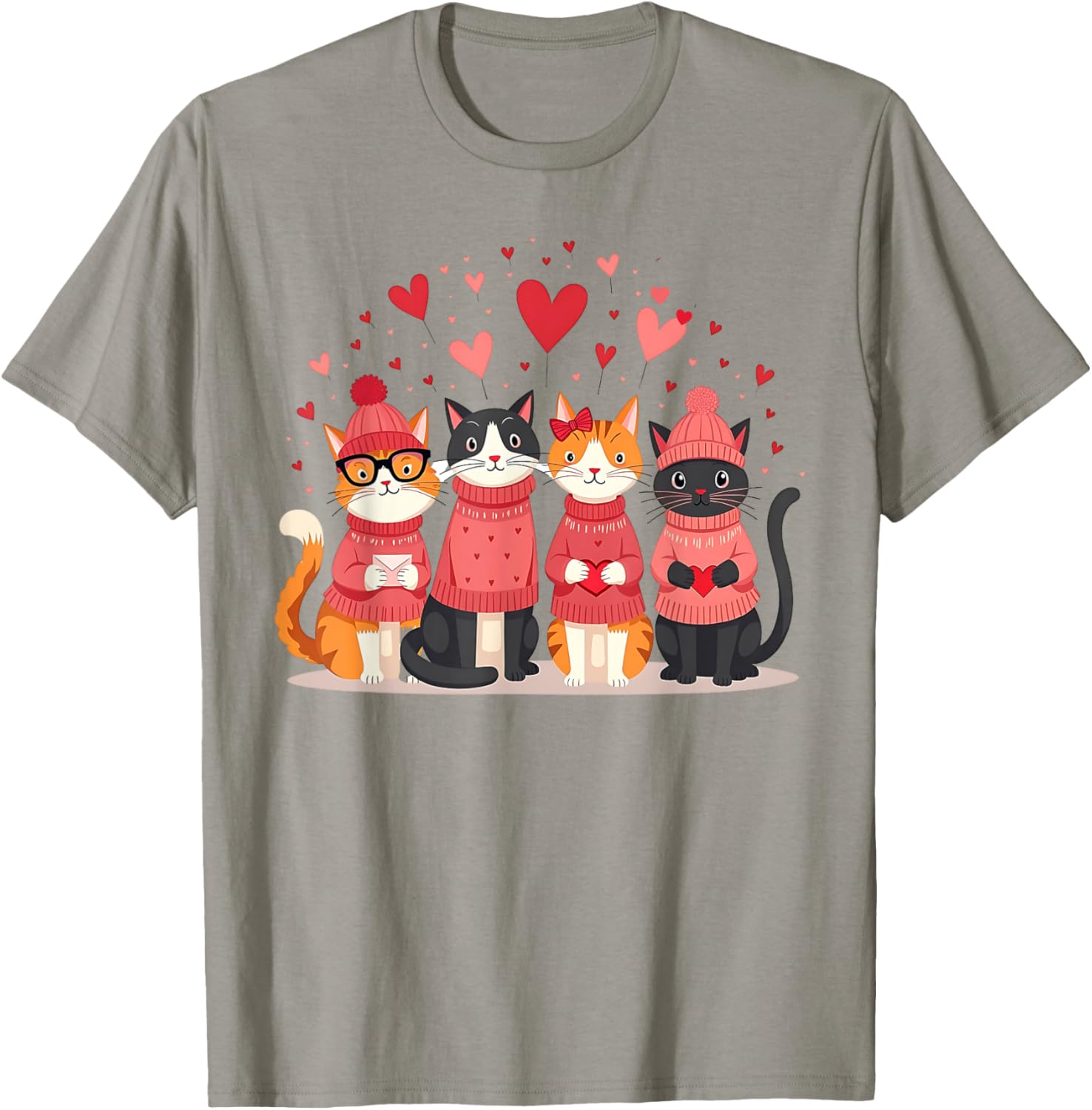 Happy Valentine Day Cat T-Shirt for Women and Girls - Perfect for Cat Lovers - 10