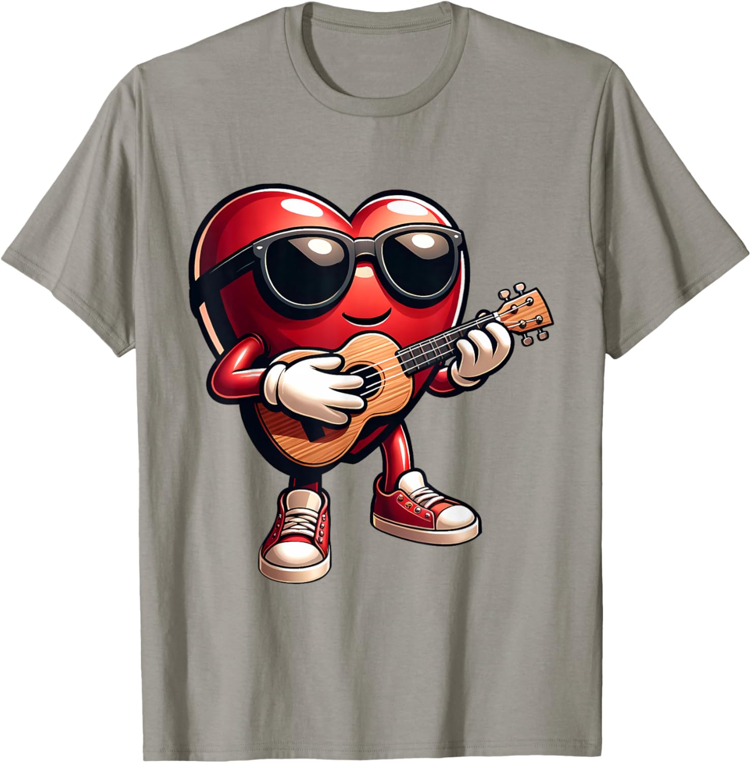 Heart Ukulele Love T-Shirt for Musicians Perfect for Valentine's Day - 16