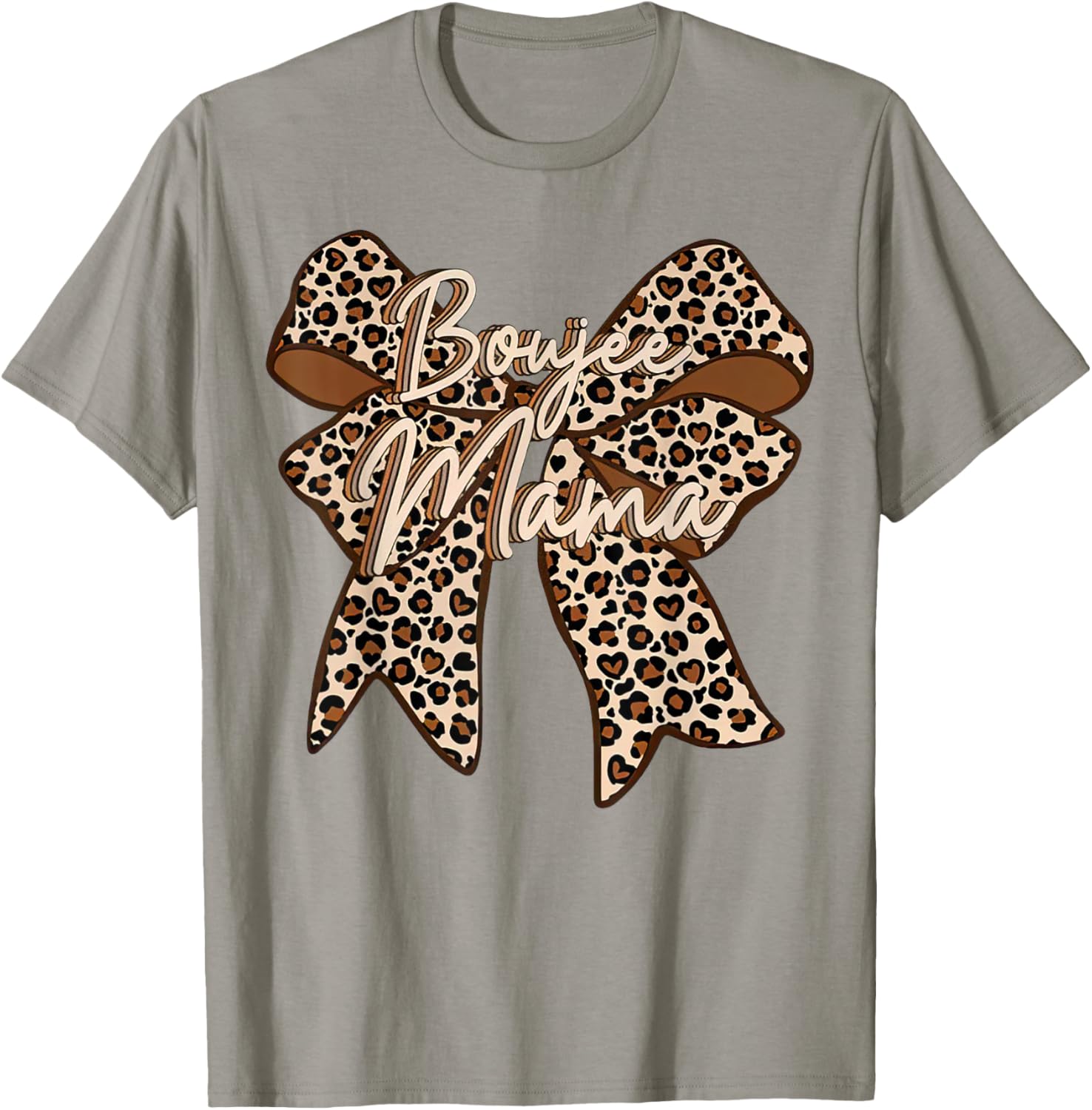 Boujee Mama Leopard Coquette Bow T-Shirt for Stylish Moms on Mother's Day - 14