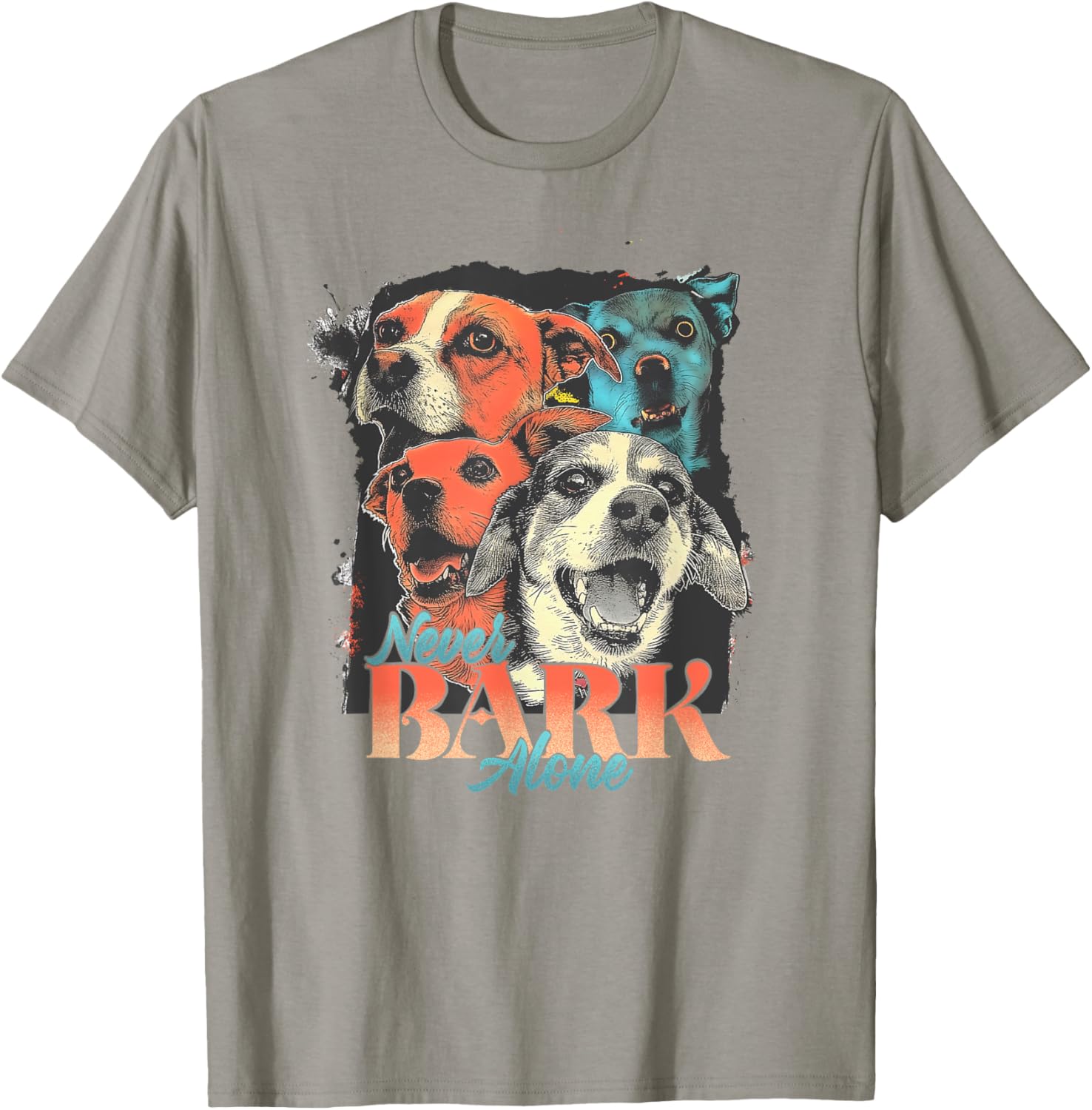 Funny Retro Beagle Graphic T-Shirt - Never Bark Alone Dog Lover Gift - 6