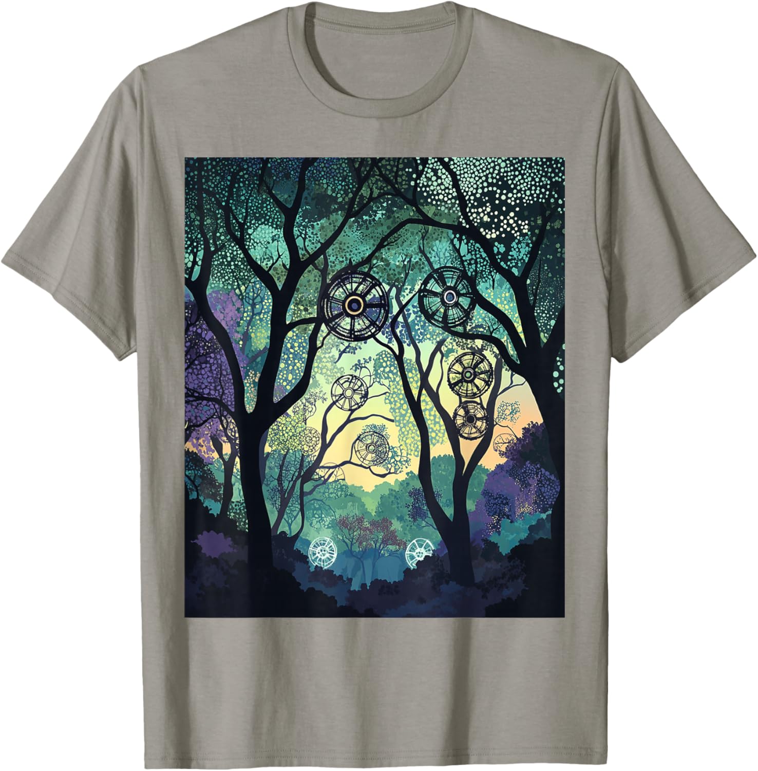 Dreamy Forest Geometric Nature Artwork T-Shirt for Nature Lovers - 8