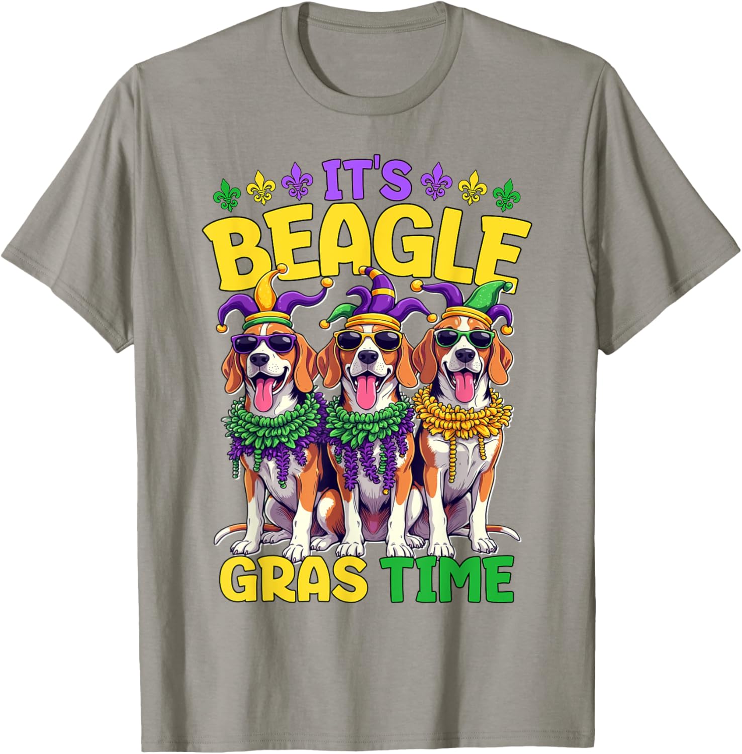 Mardi Gras Beagle Time T-Shirt for Fun Celebrations and Festivities - 21