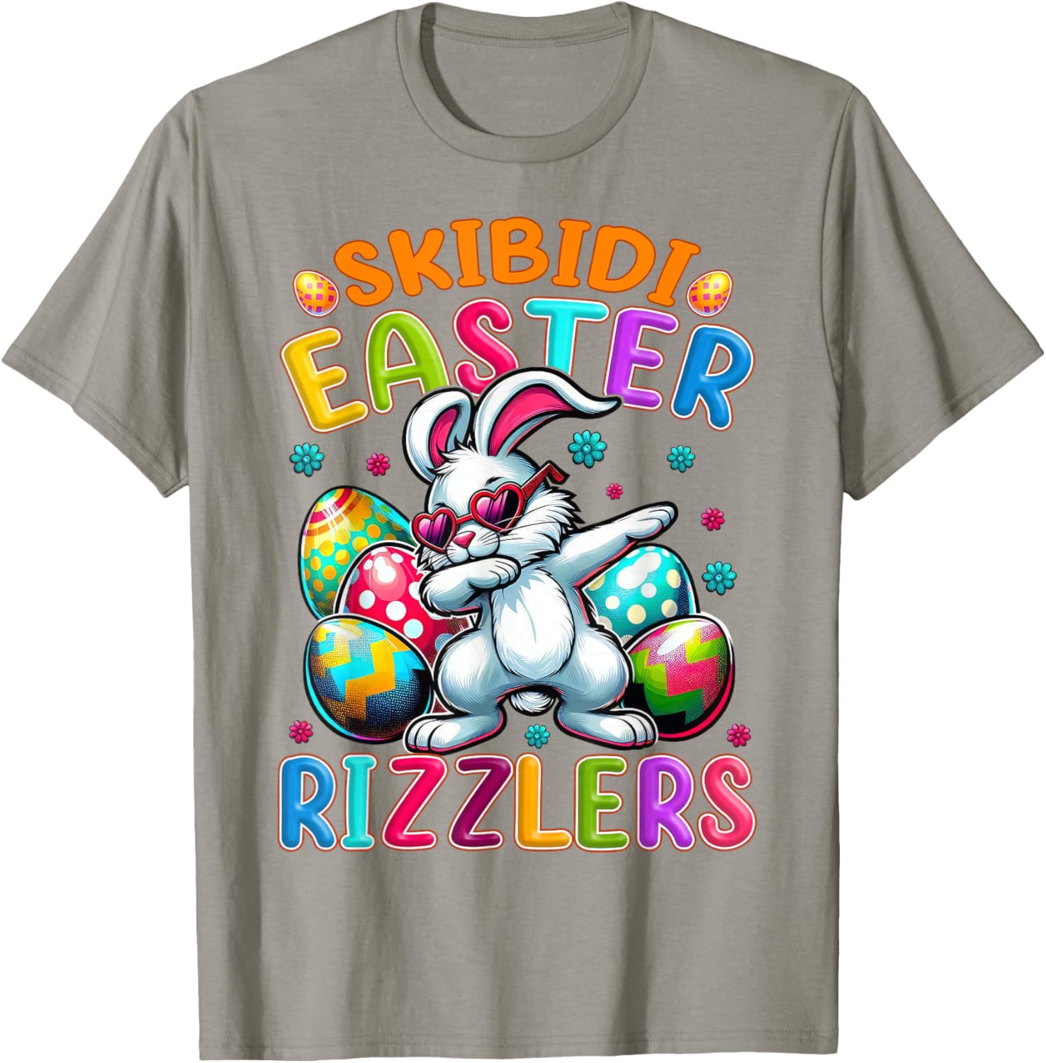 Dabbing Bunny Skibidi Easter Rizzlers T-Shirt for Gen Alpha Style - 22