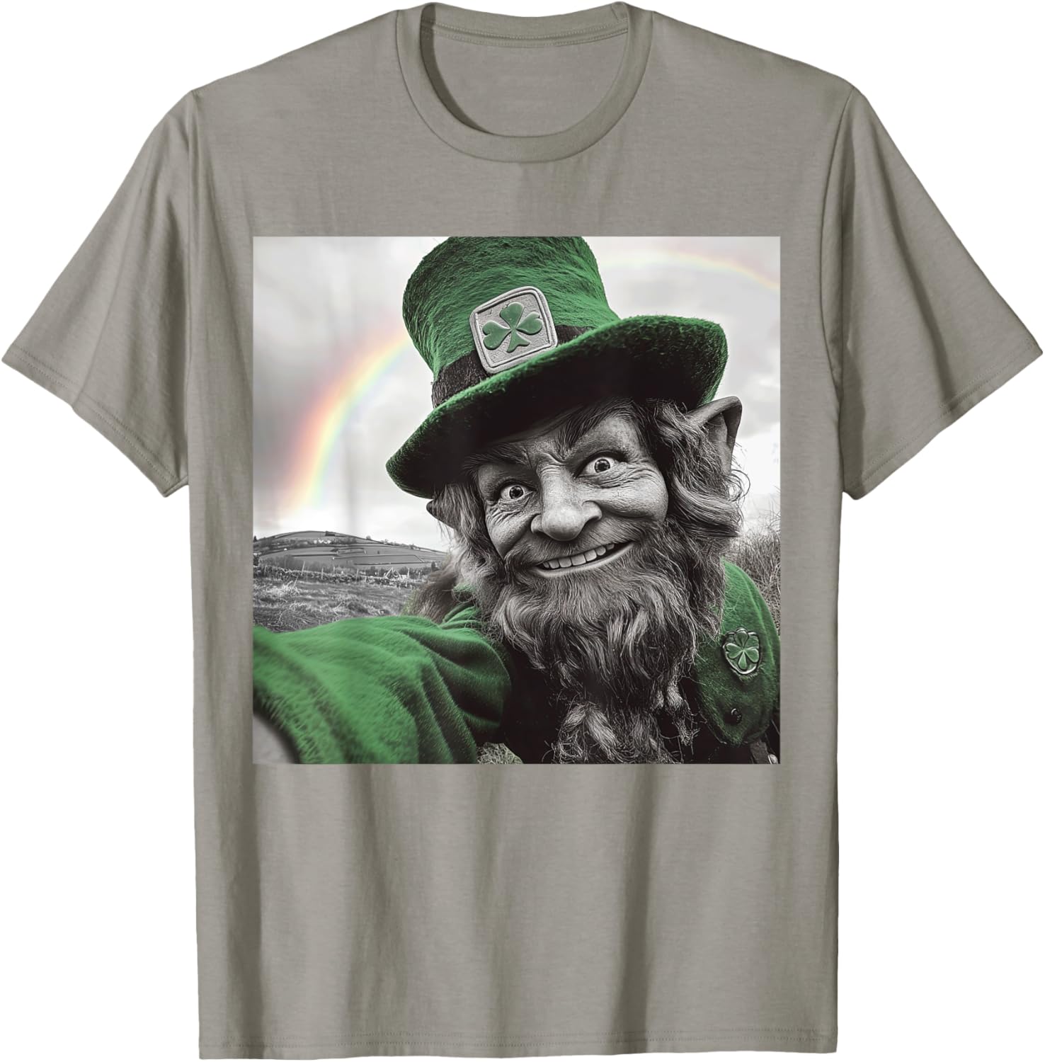 Funny St Patricks Day Rainbow Leprechaun Selfie T-Shirt for Festive Fun - 28