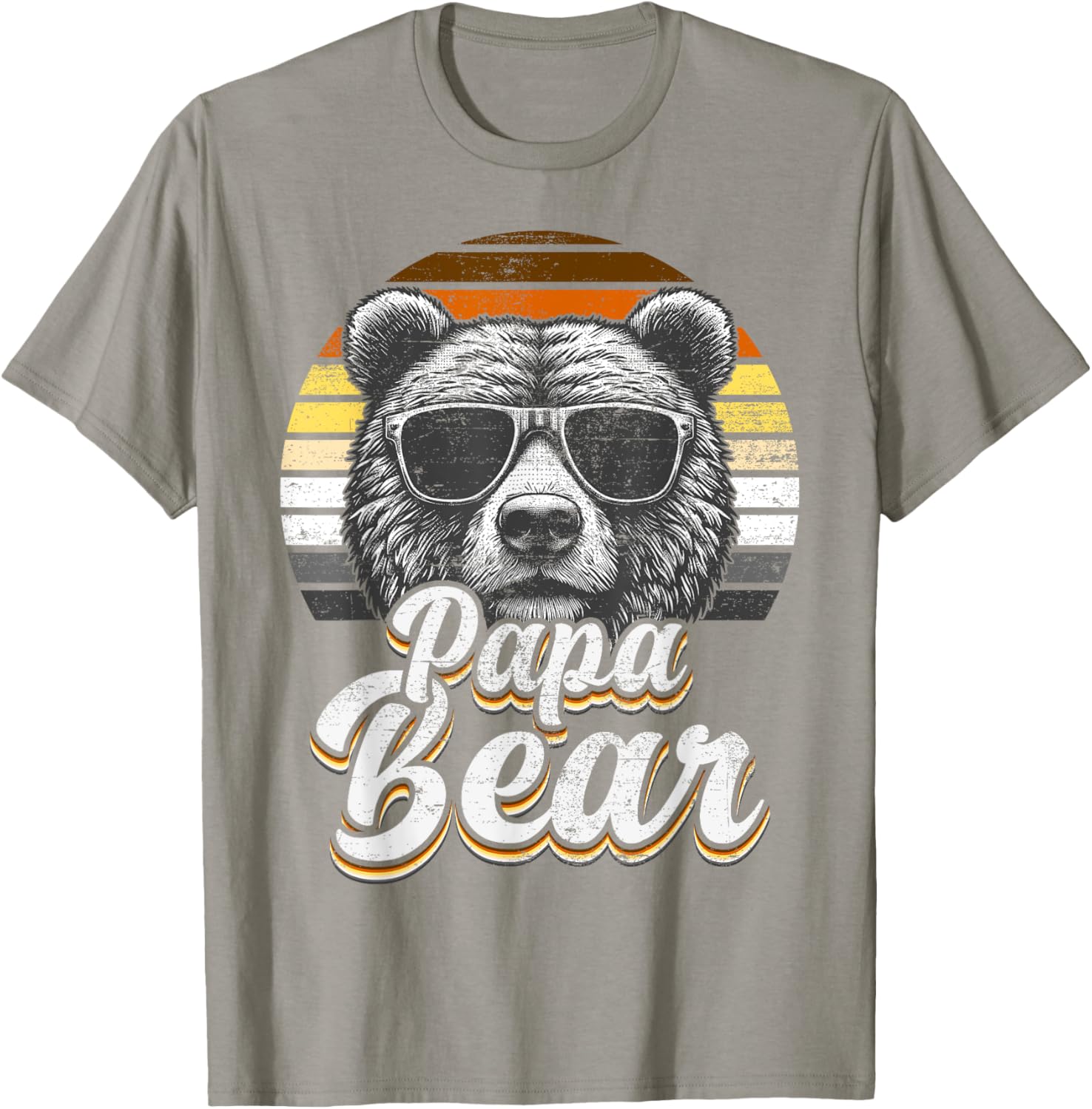 Papa Bear Gay Pride Retro Vintage Flag T-Shirt for LGBTQ+ Pride Fans - 5