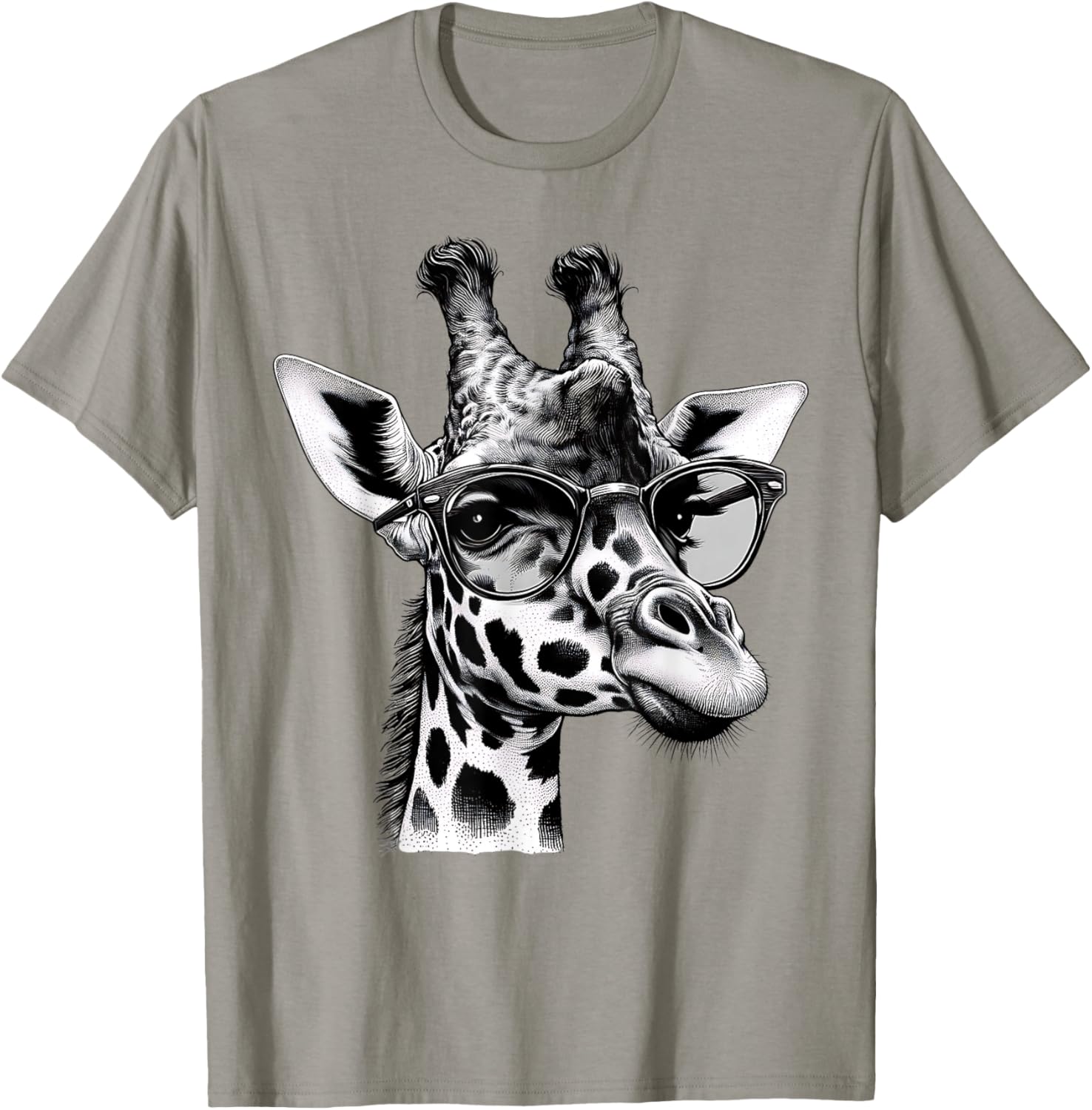 Cute Giraffe Glasses T-Shirt for Wildlife Animal Lovers and Enthusiasts - 21