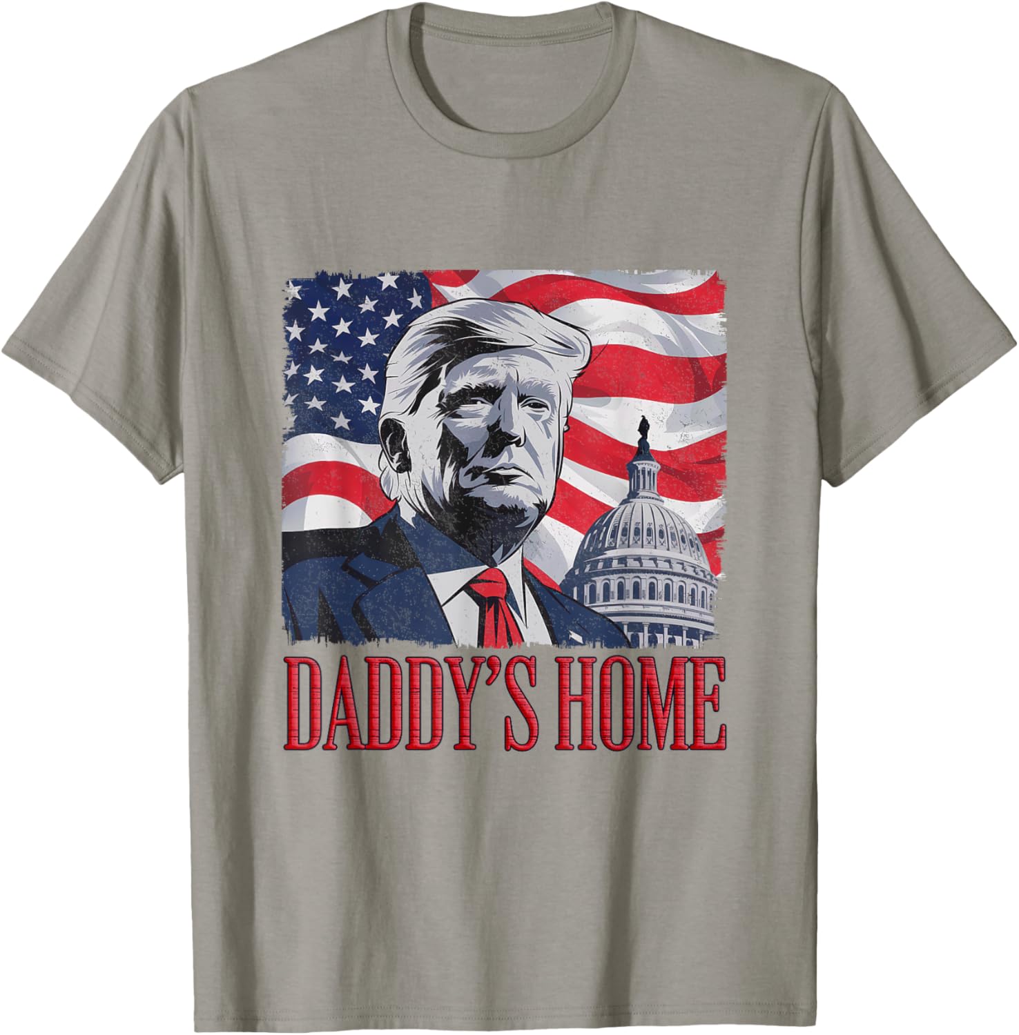 Daddy's Home Trump Tee - Unisex Black Cotton T-Shirt for Political Fans - 3