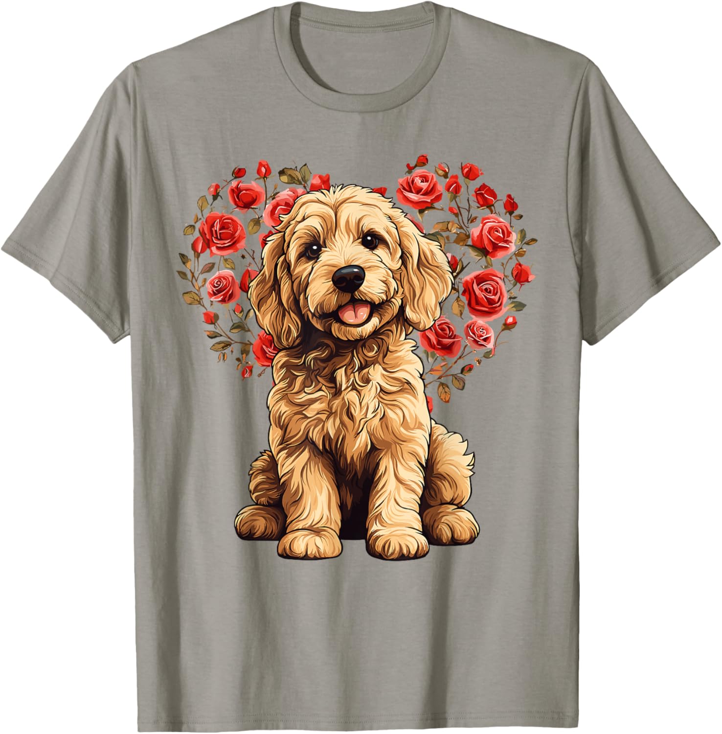 Goldendoodle Valentine’s Day Floral Heart T-Shirt for Dog Lovers - 22