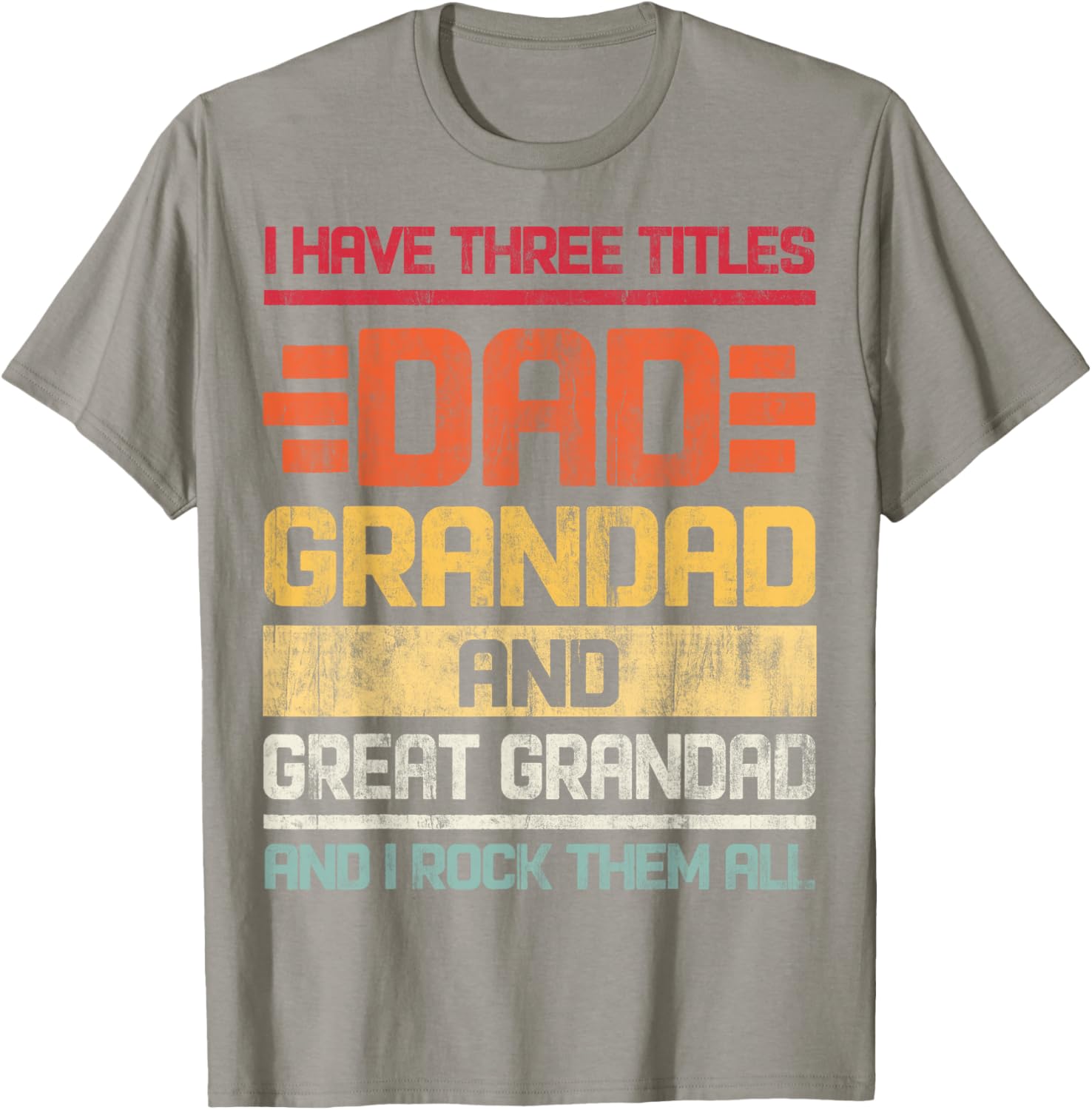 Dad Grandad Great Grandad Rocks T-Shirt for Family Humor and Fun - 8