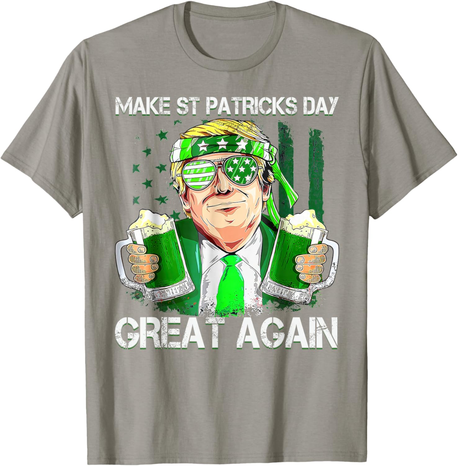 Funny St Patricks Day T-Shirt for Men and Women with US Flag Design - 13