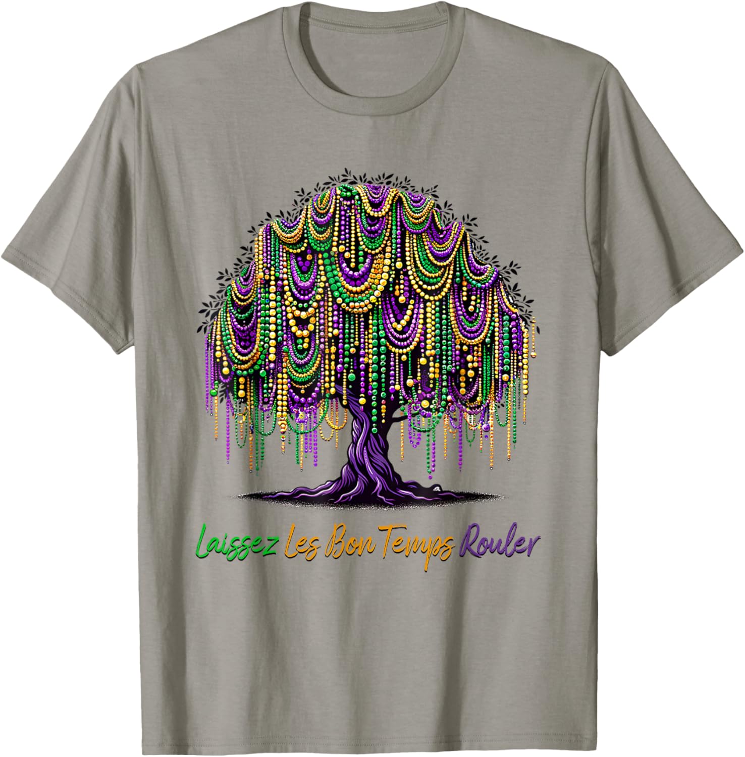 Laissez Les Bon Temps Rouler Mardi Gras Tree Beads T-Shirt for Festive Fun - 13