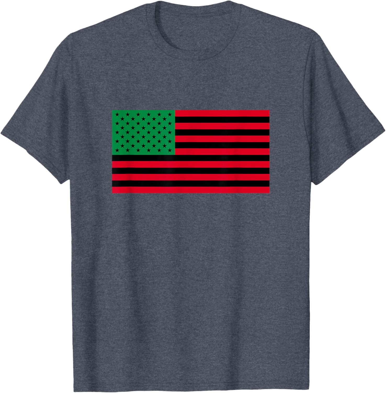 Stylish Black American Flag T-Shirt with Green and Red Accents for All - 1