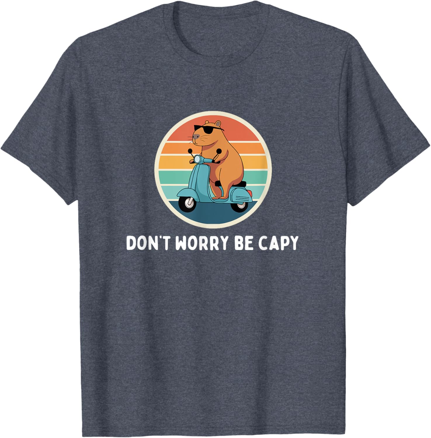 Funny Capybara T-Shirt Don't Worry Be Capy Cute Rodent Apparel - 9