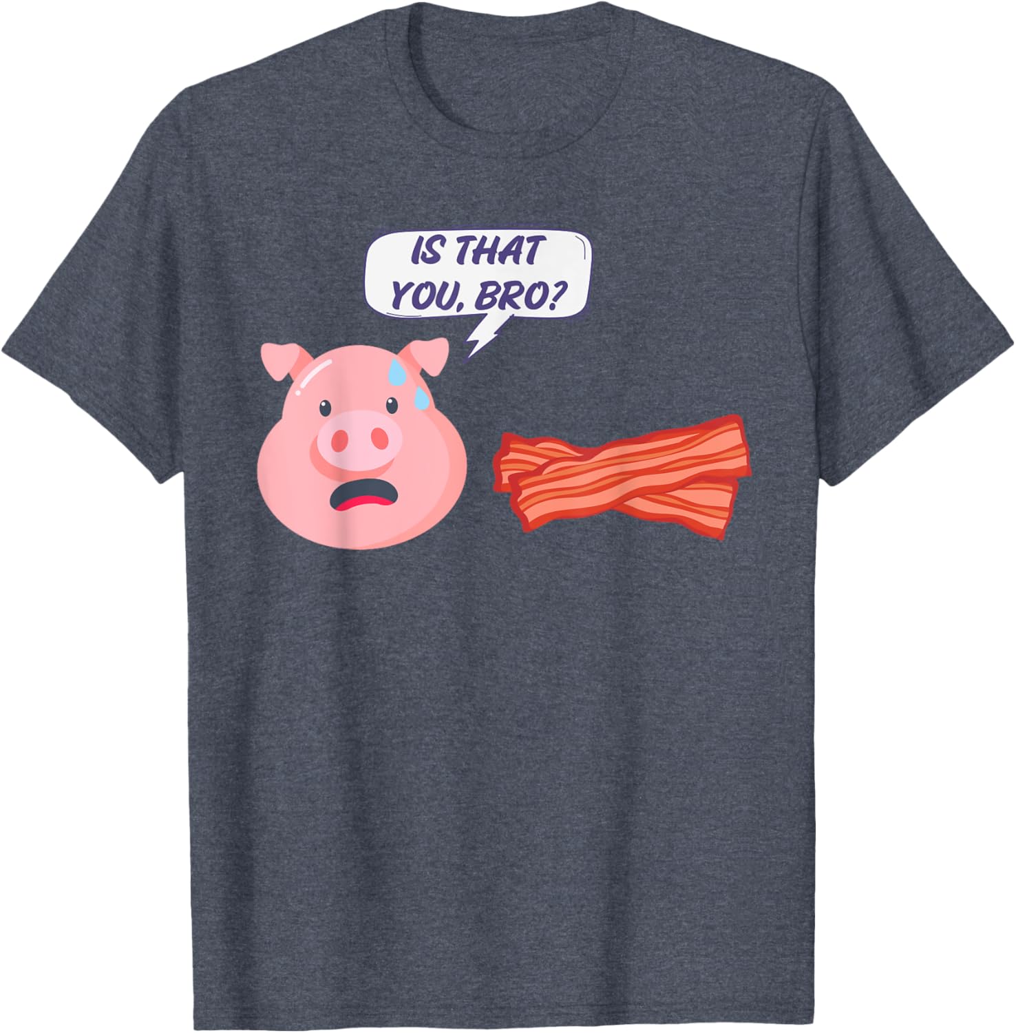 Funny Bacon Lover T-Shirt with Humorous Pig Design for Foodies - 23