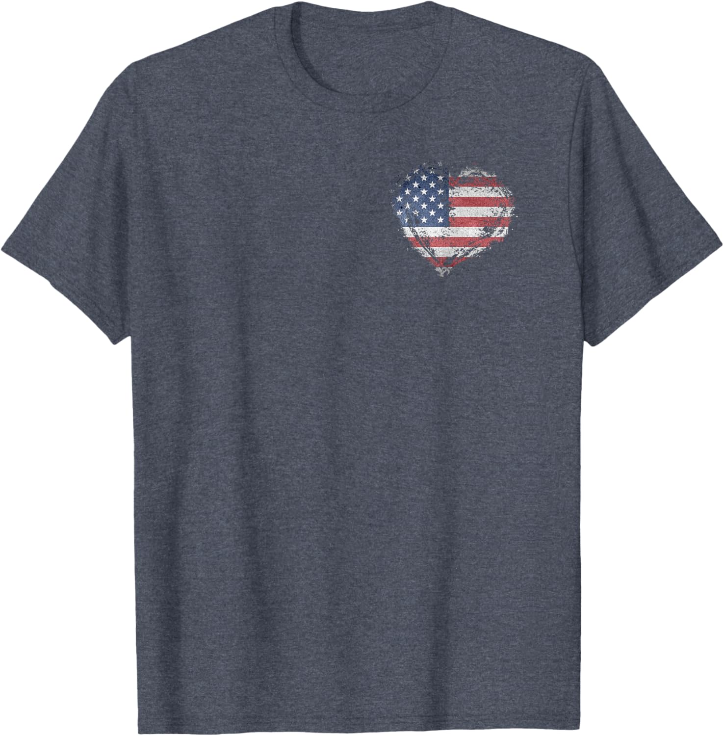 Stylish Heart Shape American Flag T-Shirt for All-American Fashion - 29