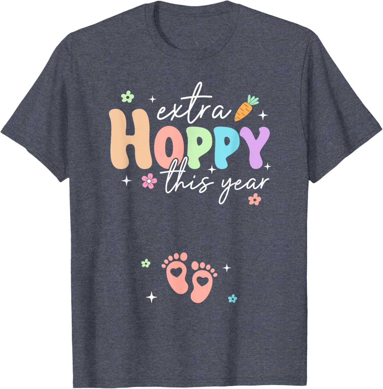 Expecting Baby Footprints Easter Day Gender Reveal T-Shirt for Moms - 6