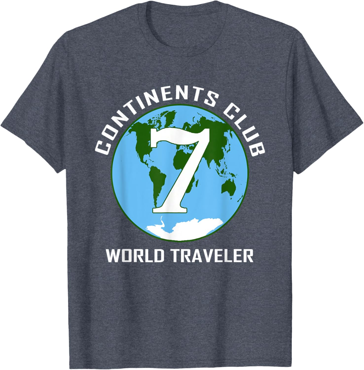 7 Continents World Traveler Club Double-Sided T-Shirt for Adventurers - 7