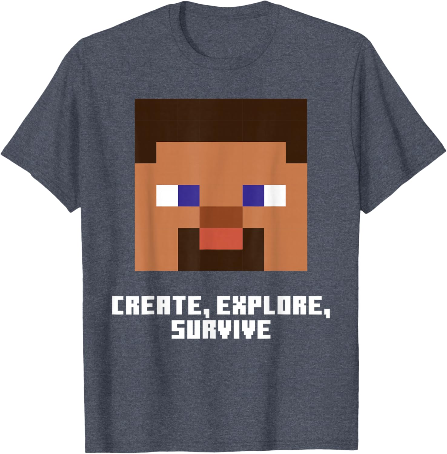 Minecraft Steve Face Create Explore Survive T-Shirt for Fans - 2