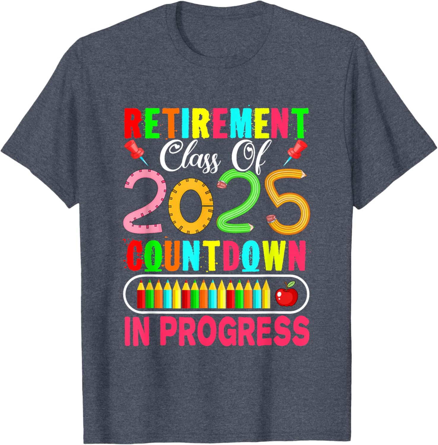 Colorful Retirement Class Of 2025 Countdown T-Shirt for Celebrations - 22
