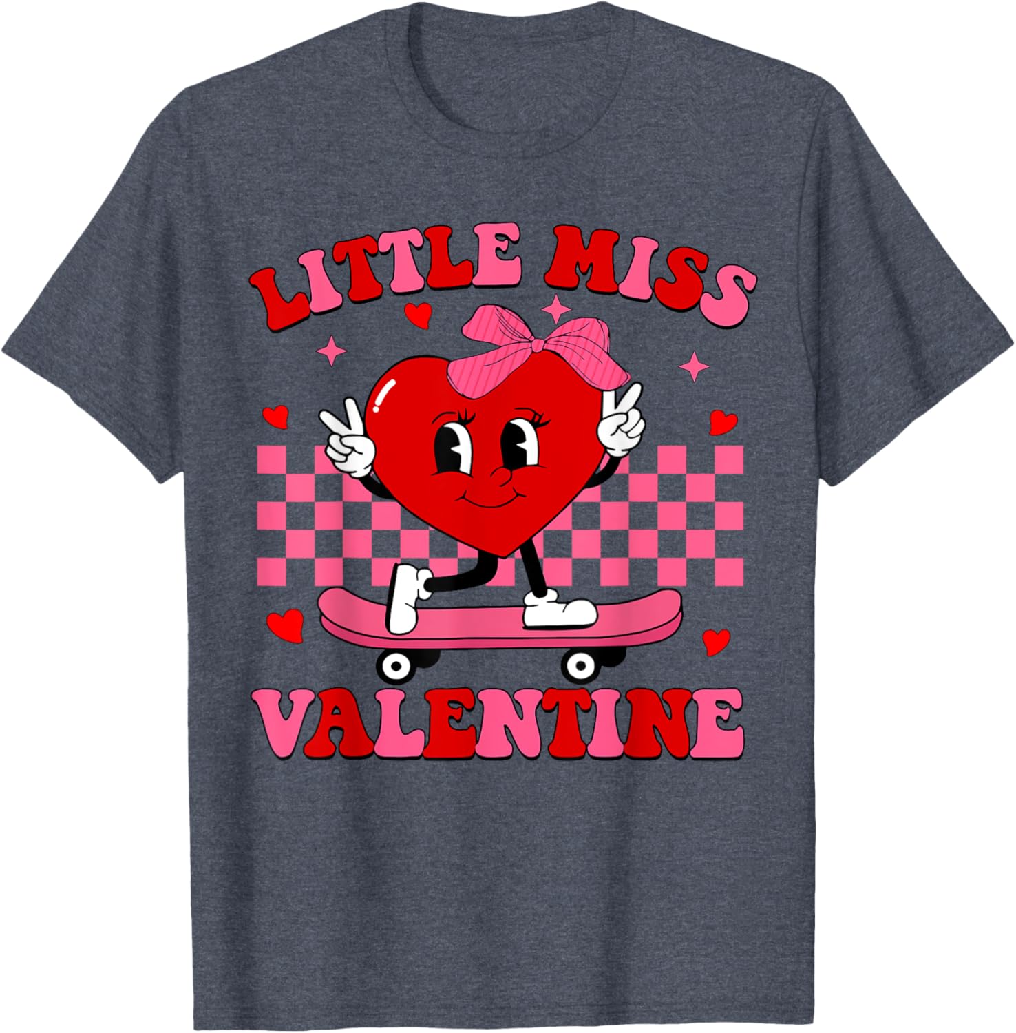 Little Miss Valentine Heart Skateboard T-Shirt for Fun-Loving Women - 3