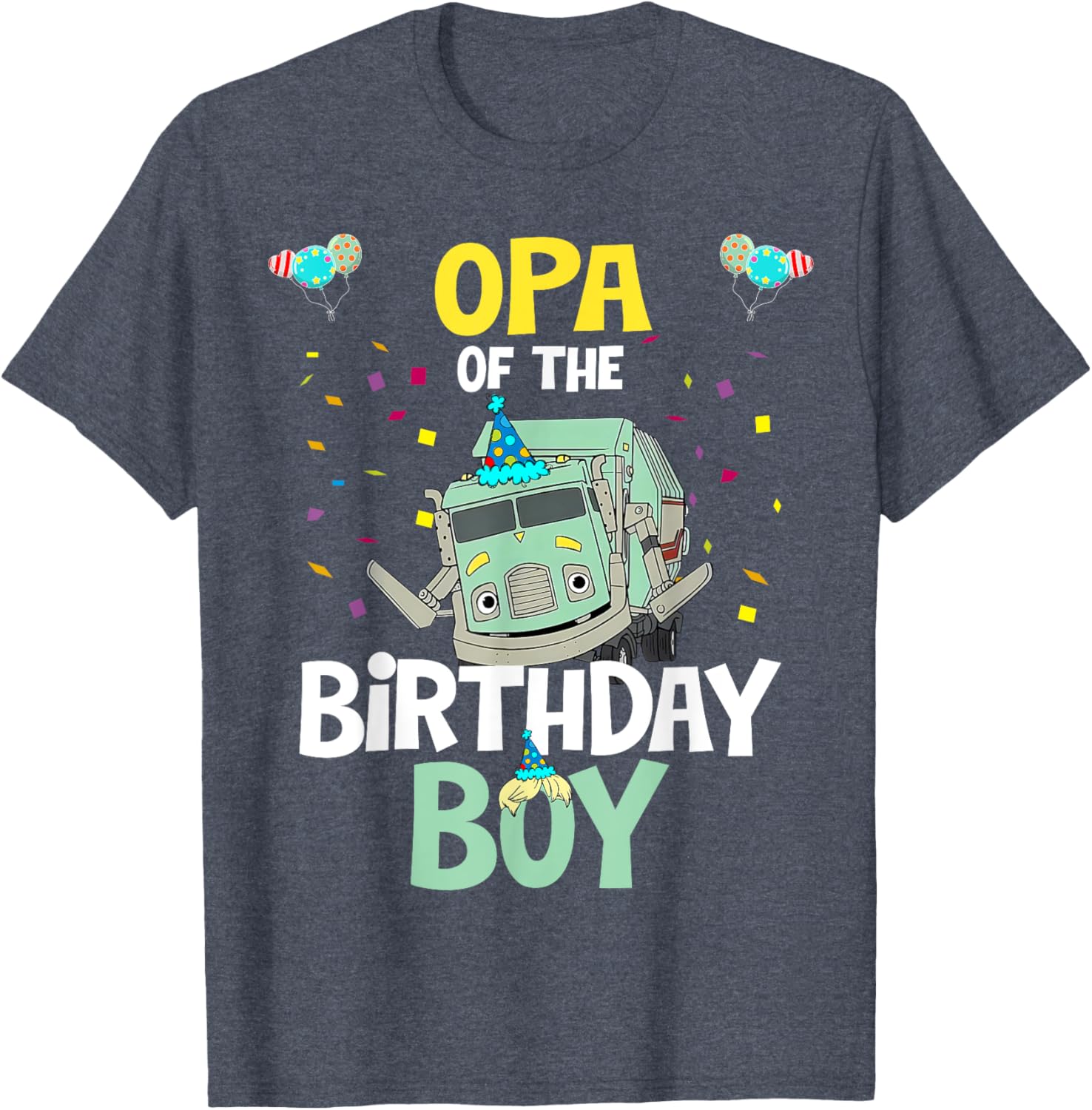 Opa Of The Birthday Boy Garbage Truck Recycling T-Shirt for Kids - 10