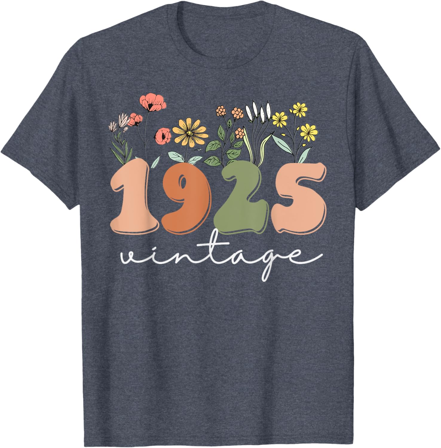 100 Years Old Vintage 1925 Wildflower Women's 100th Birthday T-Shirt - 24