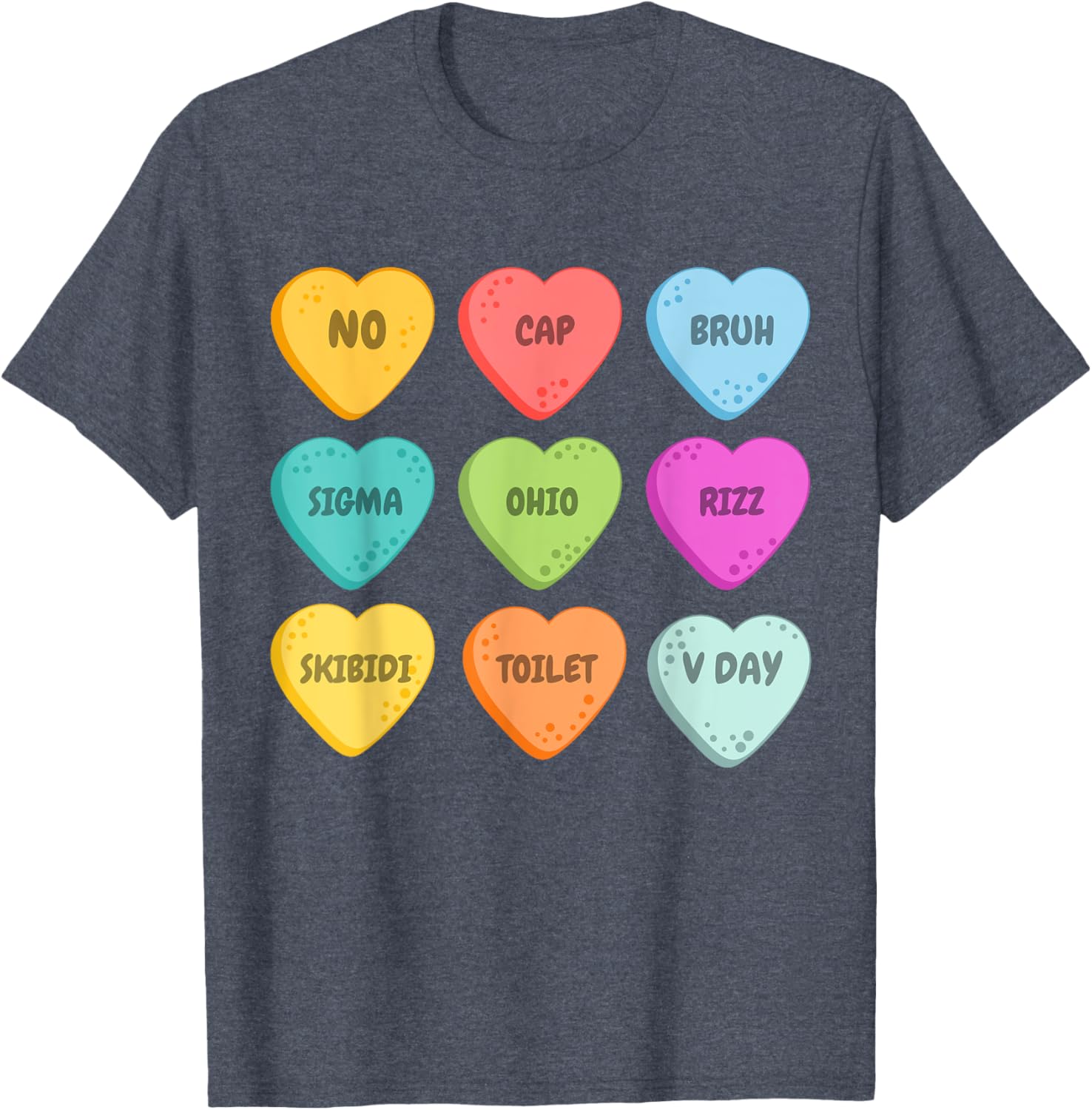 Skibidi Valentine's Day Rizz Candy Heart T-Shirt for Groovy Love Vibes - 15