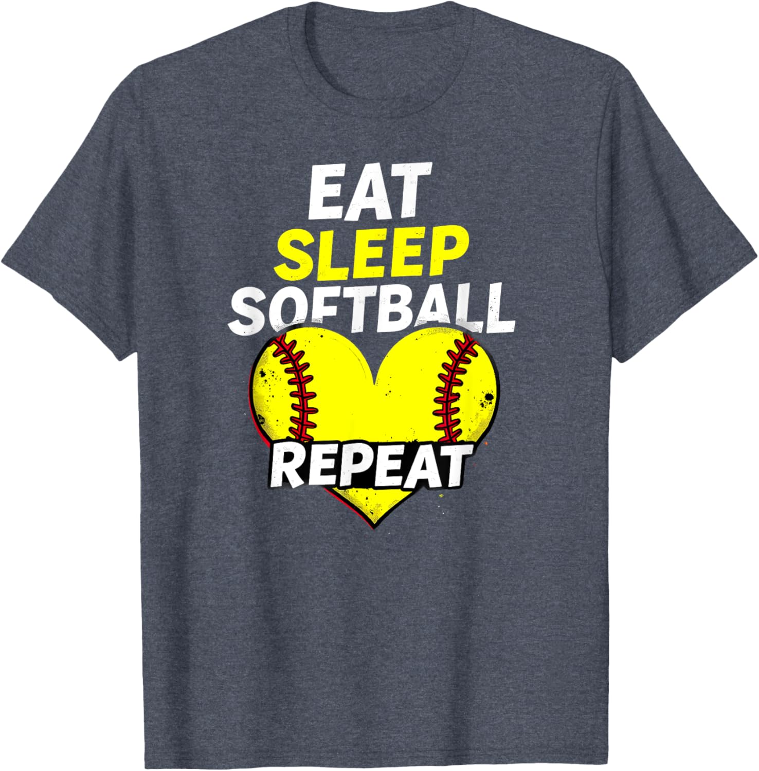 Eat Sleep Softball Repeat Girls T-Shirt Fun Sports Apparel for Fans - 16