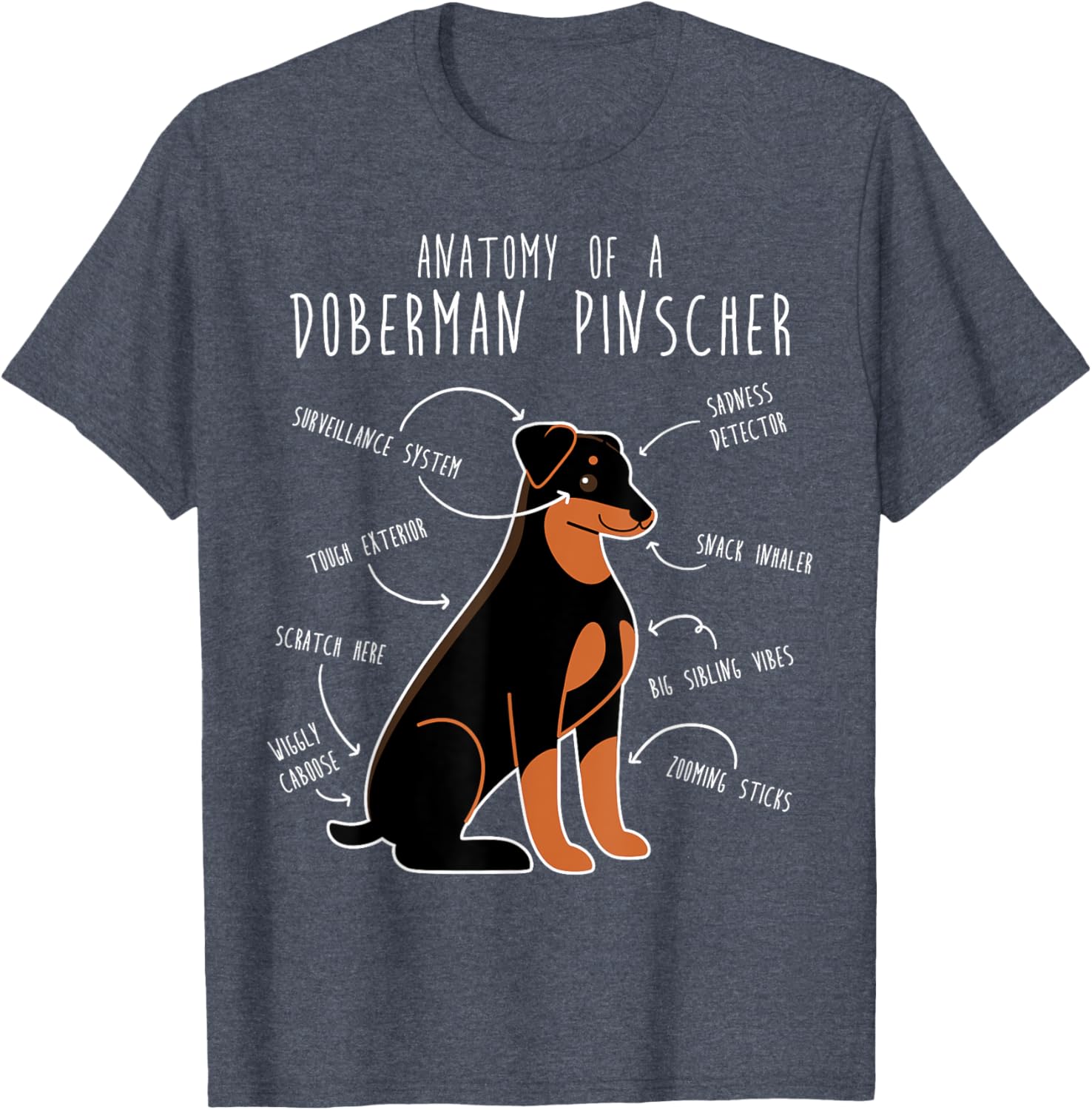 Cute Doberman Pinscher Floppy Ears T-Shirt for Proud Pet Moms - 12