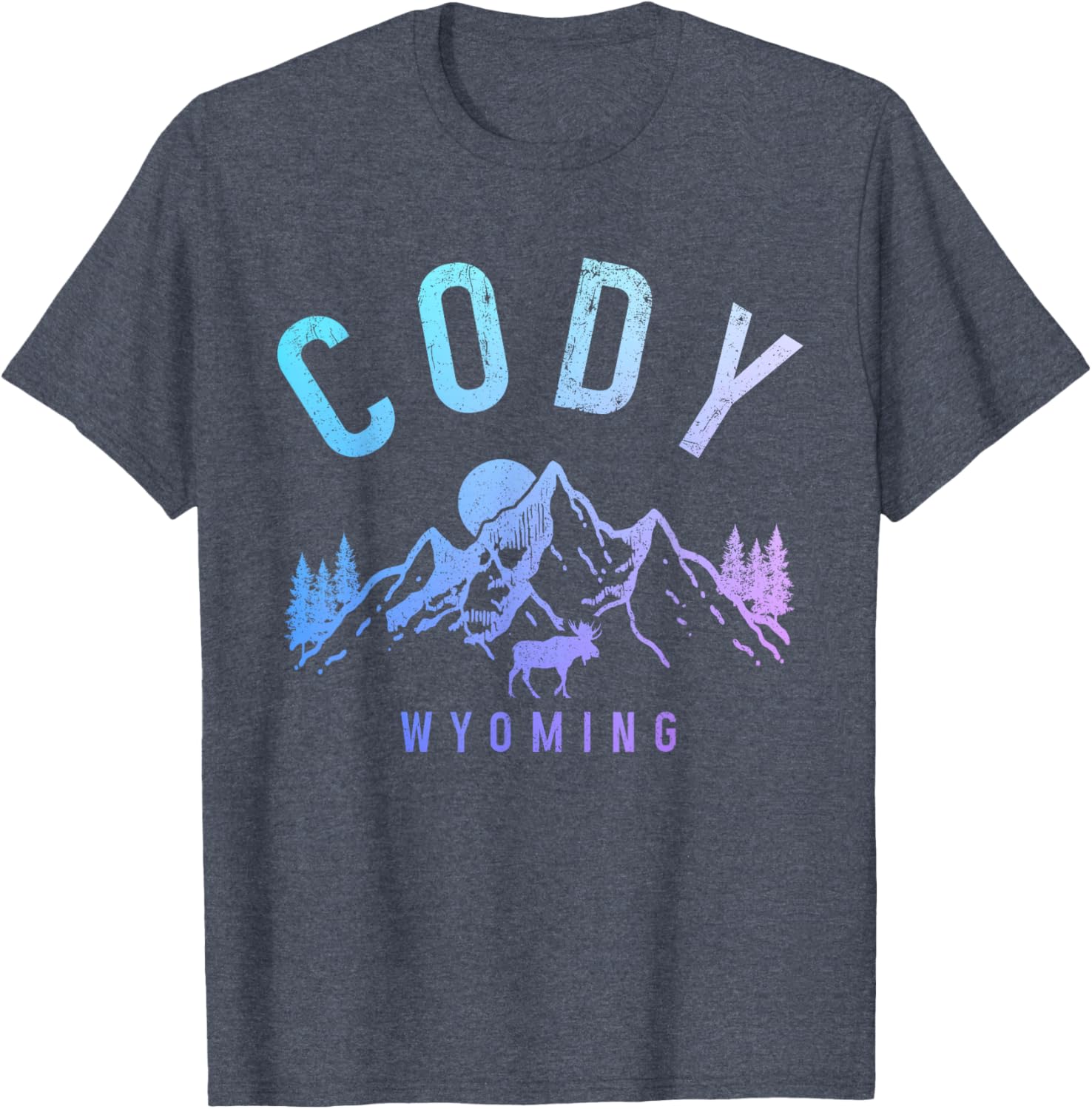 Cody Wyoming Vintage Moose Mountains T-Shirt for Nature Lovers - 5