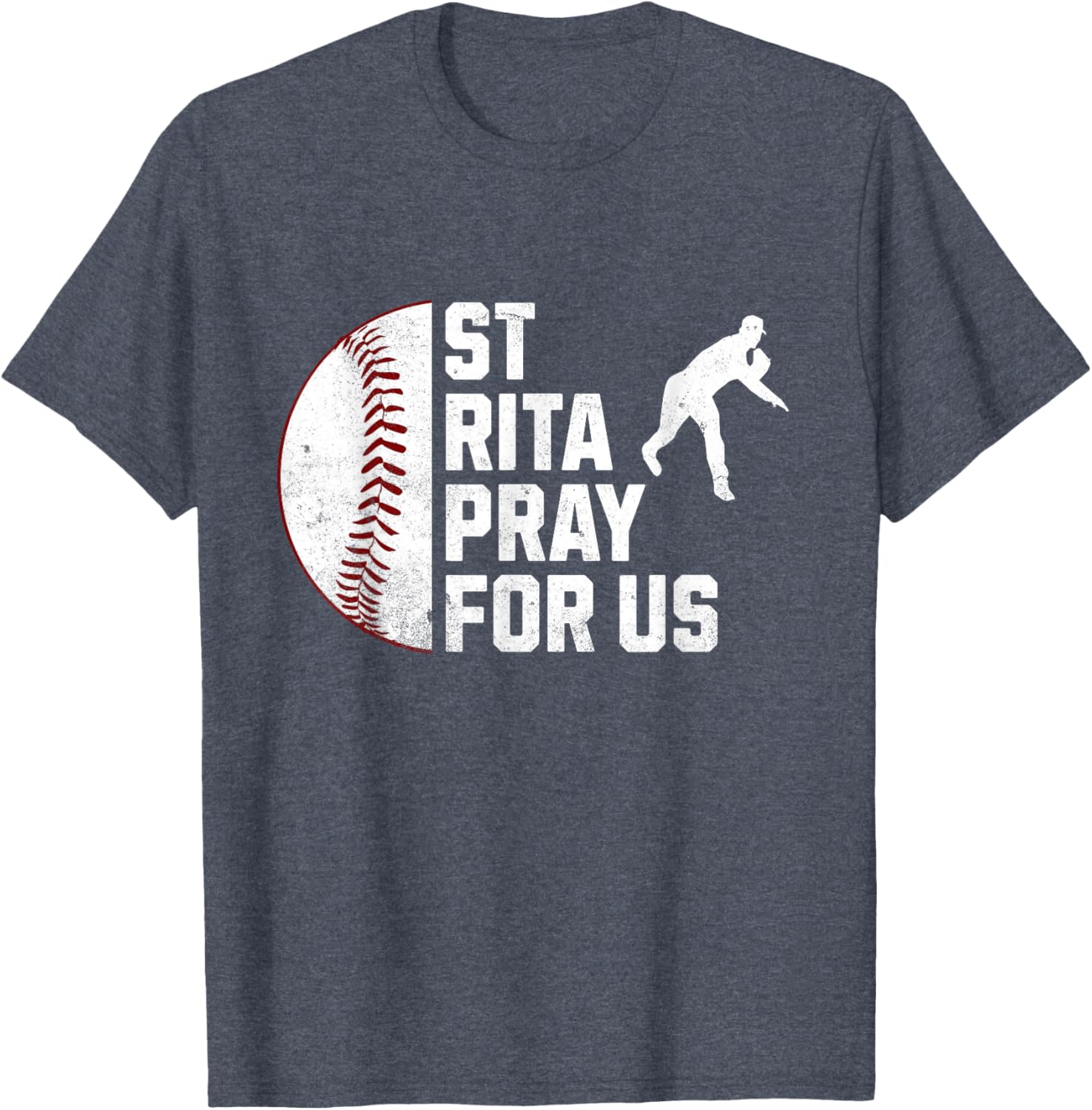 St Rita of Cascia Baseball Pitcher Patron Saint T-Shirt for Prayer Warriors - 12