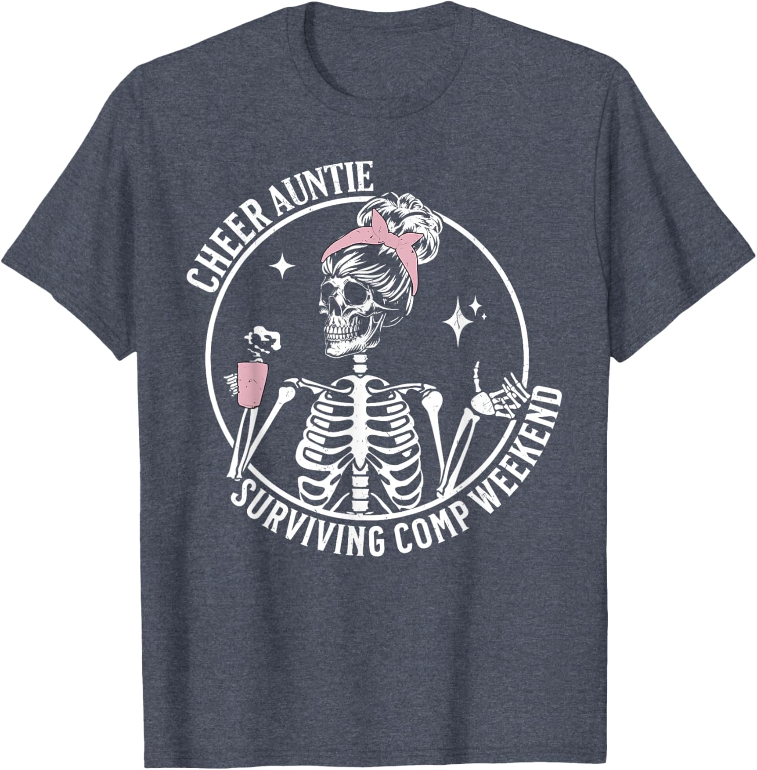 Skeleton Coffee Cheer Auntie T-Shirt for Weekend Fun and Style - 10