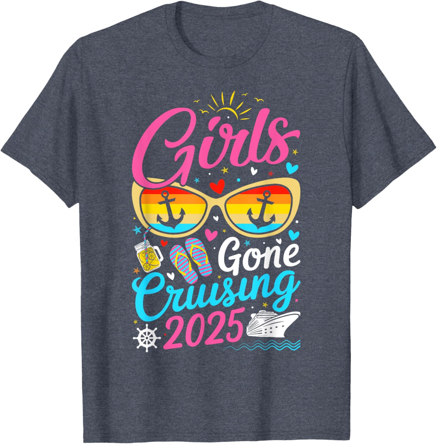 Girls Gone Cruising Vacation 2025 Party Cruise T-Shirt for Fun Adventures - 6