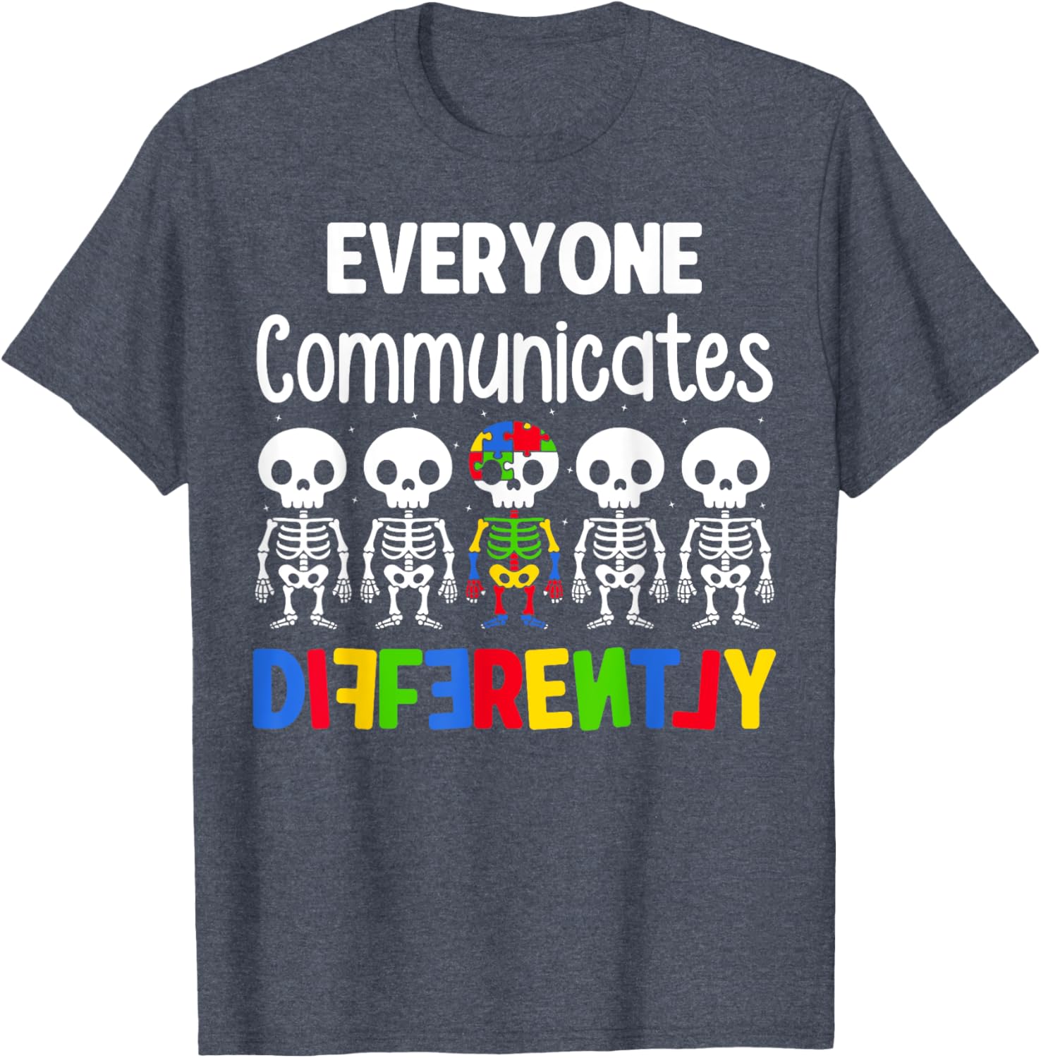 Everyone Communicates Differently Autism T-Shirt for Kids Fun and Inclusive - 15