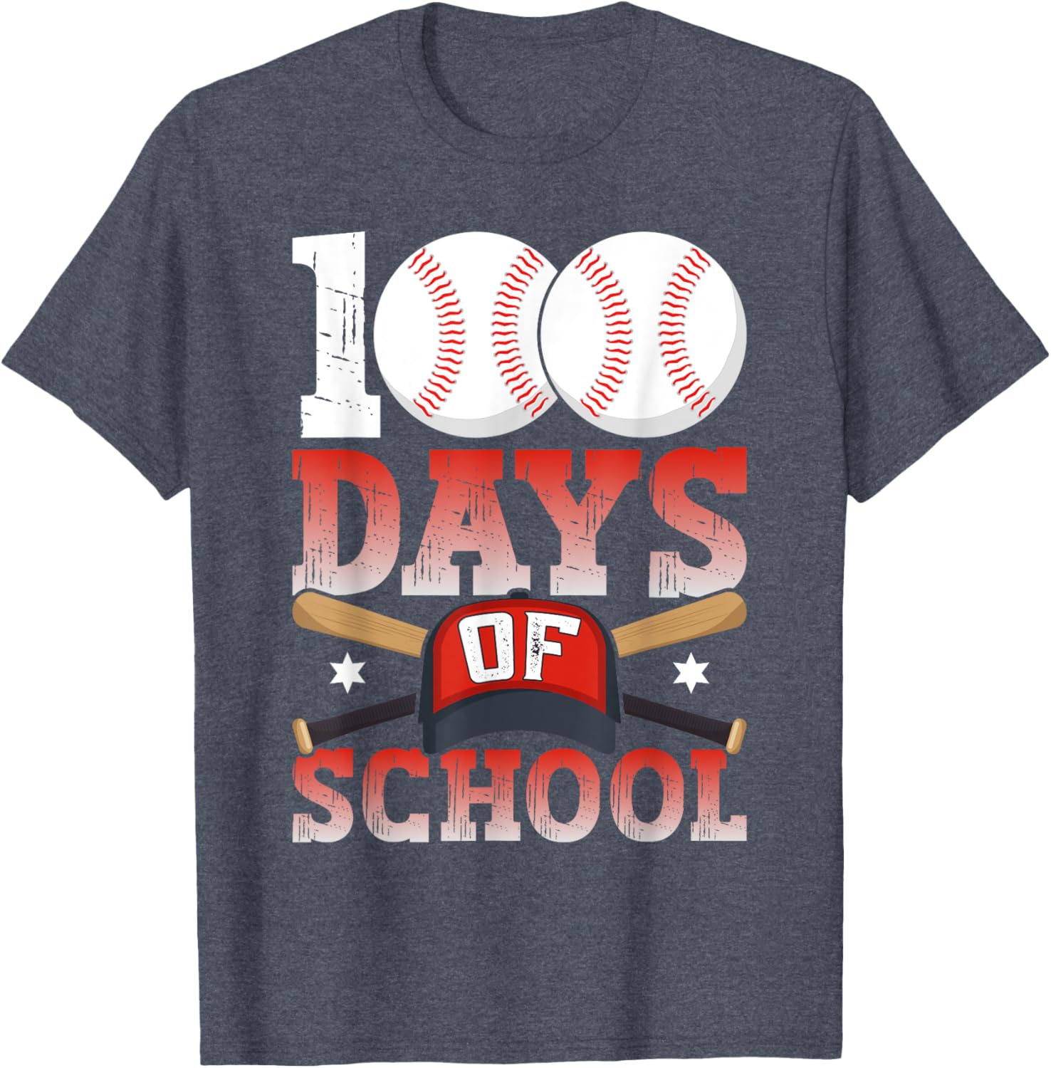 100 Days of School Baseball T-Shirt for Kids Boys Fun 100th Day Celebration - 14