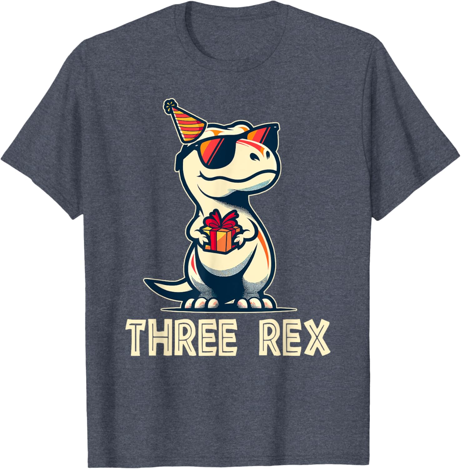 Adorable 3 Rex Dinosaur Birthday T-Shirt for Boys and Girls - 12