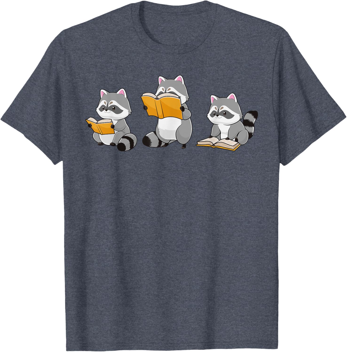 Cute Raccoon Reading Books T-Shirt for Book Lovers and Bookworms - 26