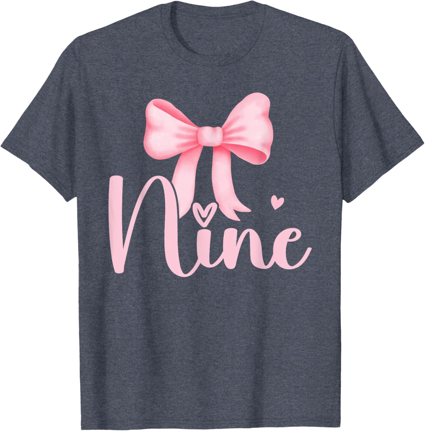 Adorable Birthday Girl Pink Coquette Bow T-Shirt for 9 Year Olds - 4