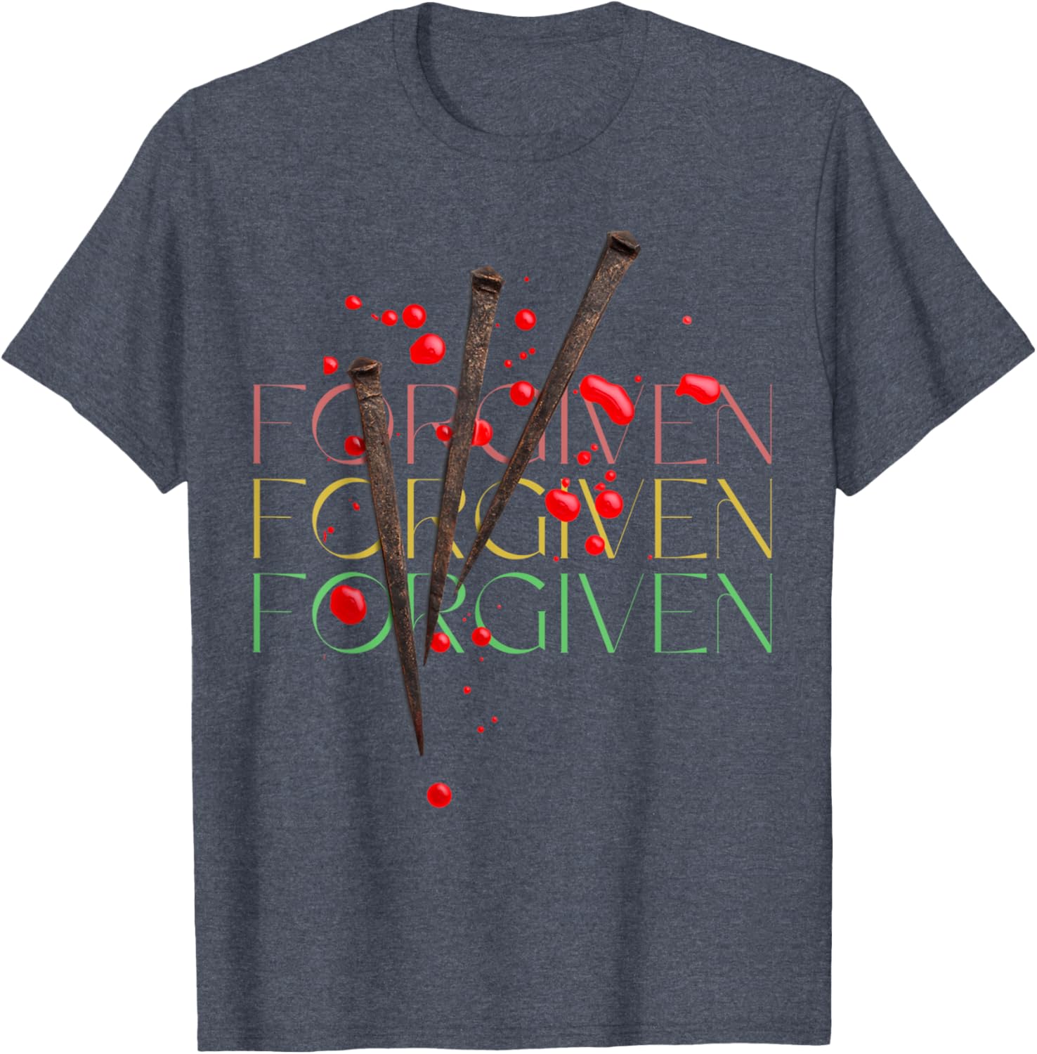Forgiven Love Jesus T-Shirt Faith Graphic Tee for Christians - 11