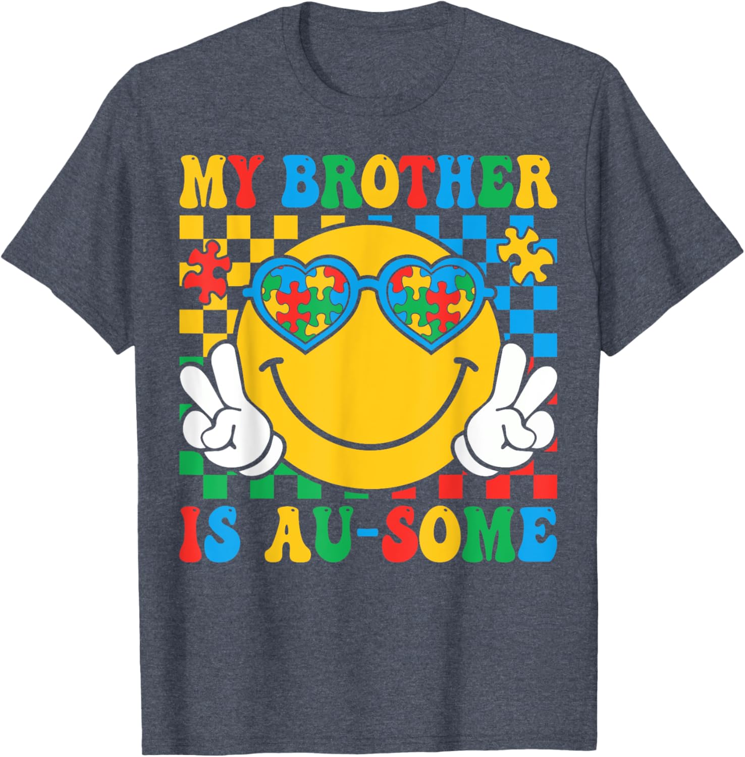 My Brother Is Awesome Autism Awareness T-Shirt for Sisters and Kids - 18