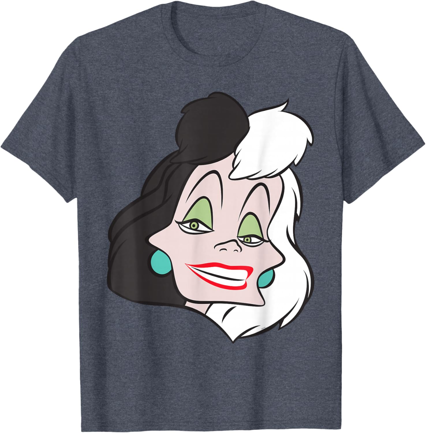 Fashionable Cruella De Vil Big Face T-Shirt for Disney Villains Fans - 21