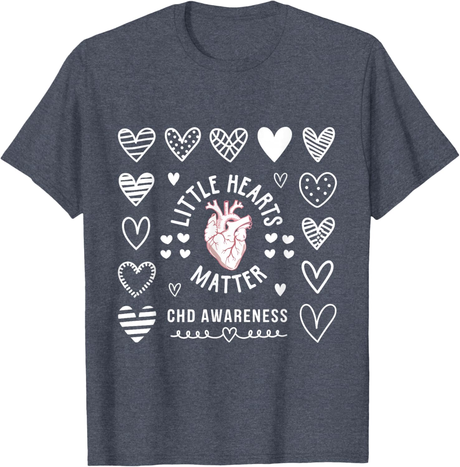 Heart Anatomy Valentine CHD Awareness T-Shirt for Heart Health Support - 28
