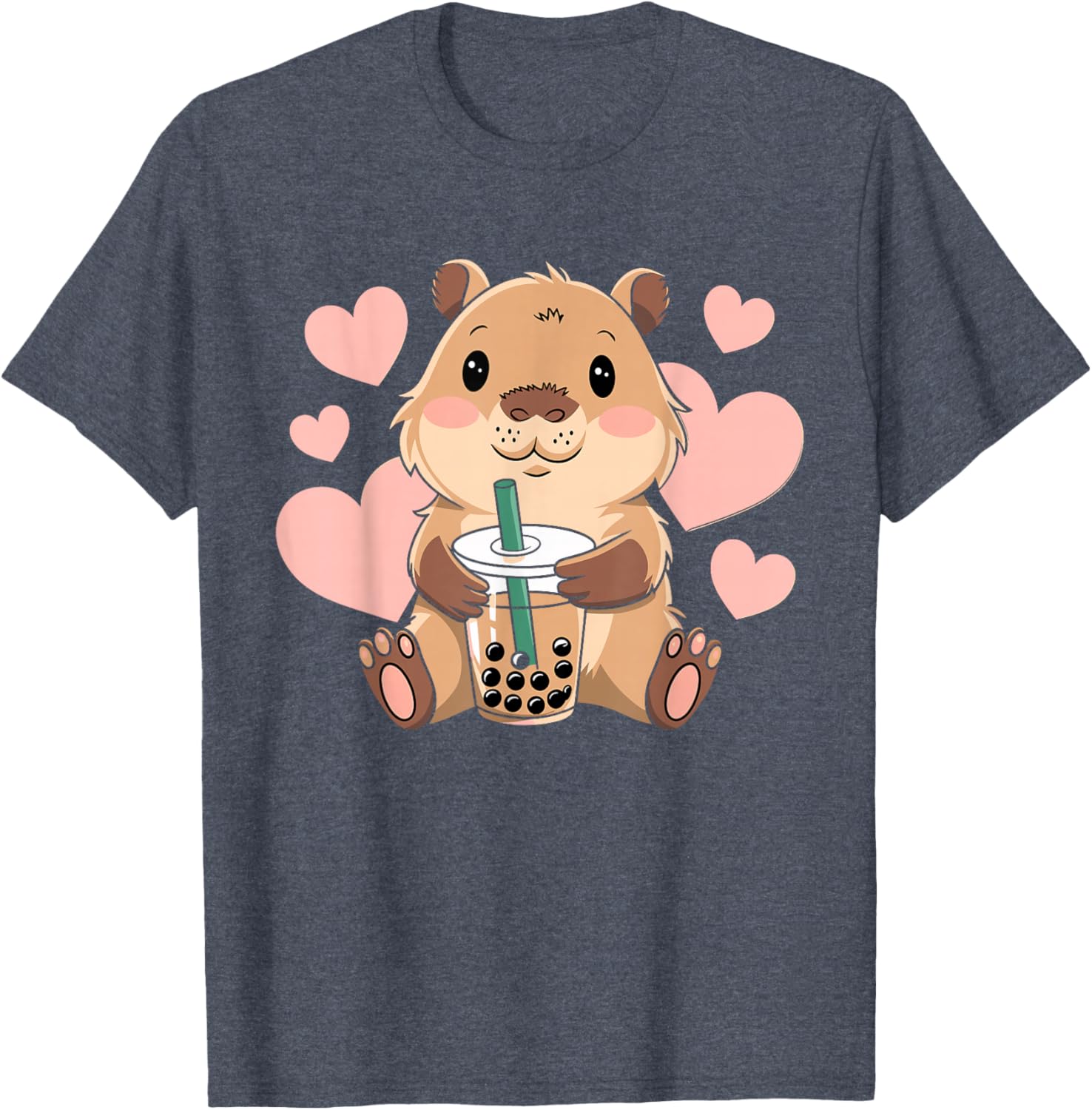 Cute Capybara Boba Tea T-Shirt for Women, Teens, and Kids - 12