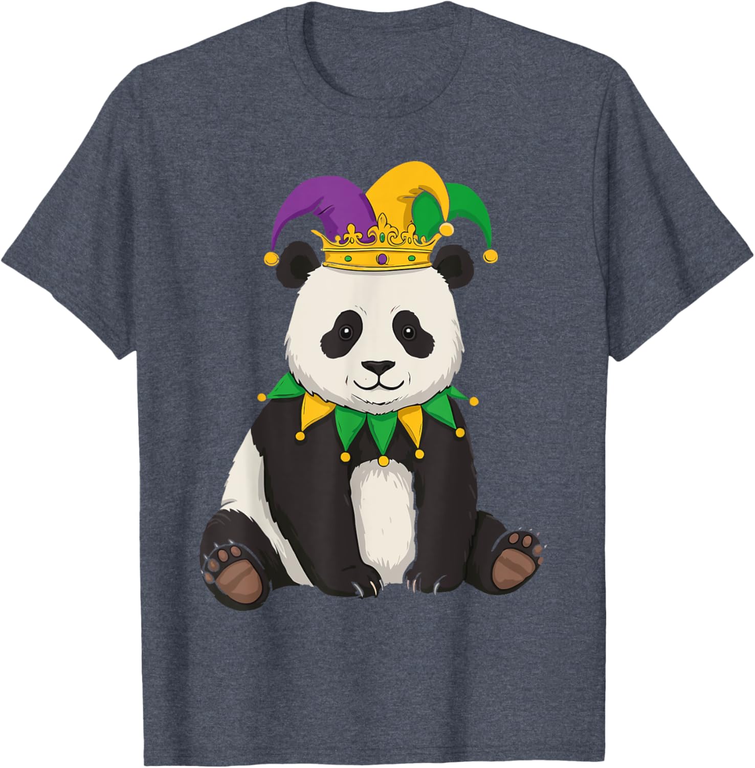 Funny Panda Mardi Gras Jester Hat Tee Cute Gift T-Shirt for All Ages - 11