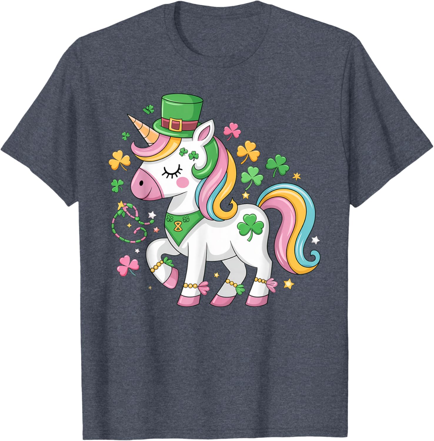 Cute Girls St Patricks Day Unicorn Shamrock Lepricorn T-Shirt for Kids - 27