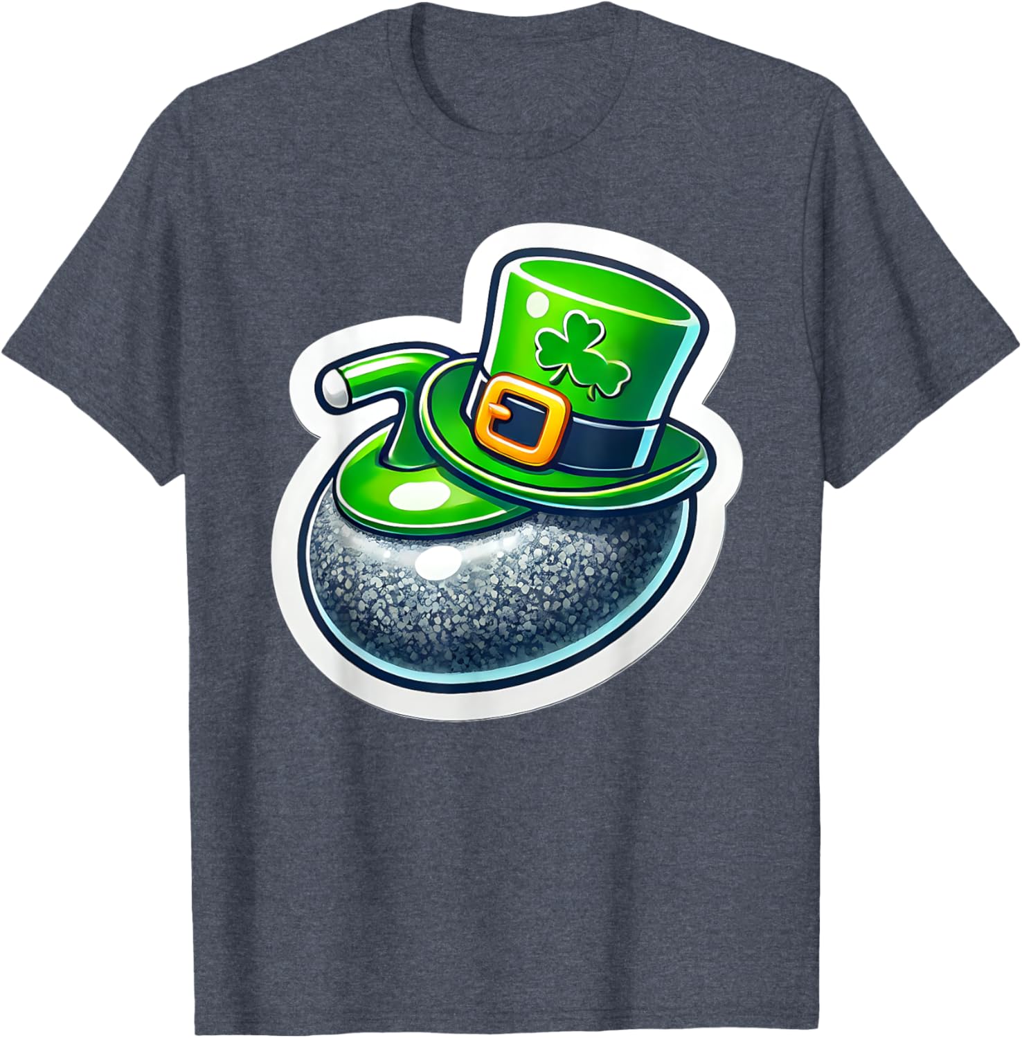 St. Patrick's Day Curling Stone Hat Irish Spirit Funny T-Shirt for Fun - 27