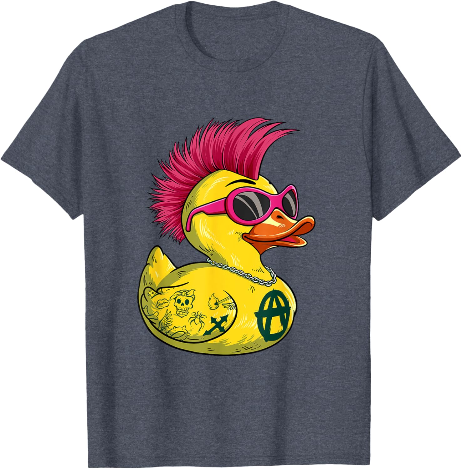 Punk Duck Rocker T-Shirt for Bold Style Lovers - Unique Fashion Statement - 7