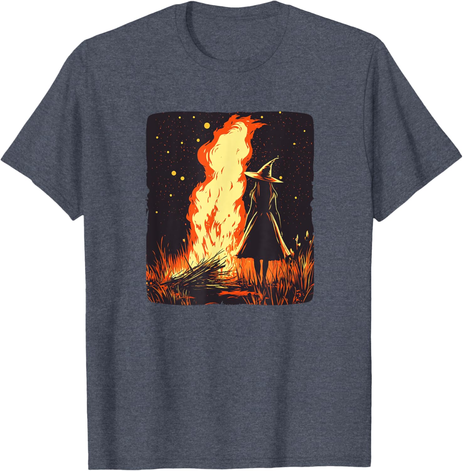 Spellbinding Witch and Bonfire Magic T-Shirt for Enchanting Nights - 6