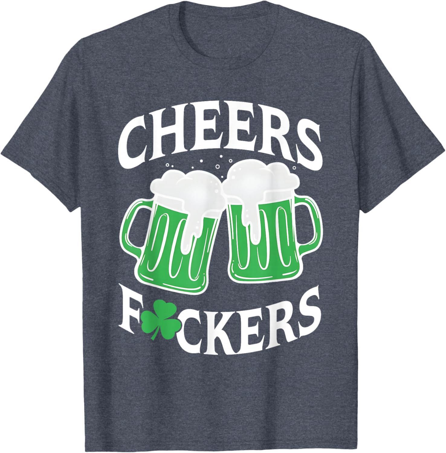 Funny St Patricks Day T-Shirt Cheers Shamrock Design for Party Fun - 1